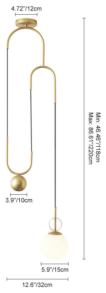 1 Light Modern Lifting Glass Globe Pendant Light