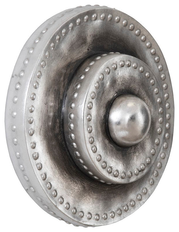 Circles Wall Tile, Silver Leaf With Antiquing