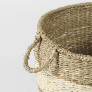 Set of Two Round Wicker Storage Baskets