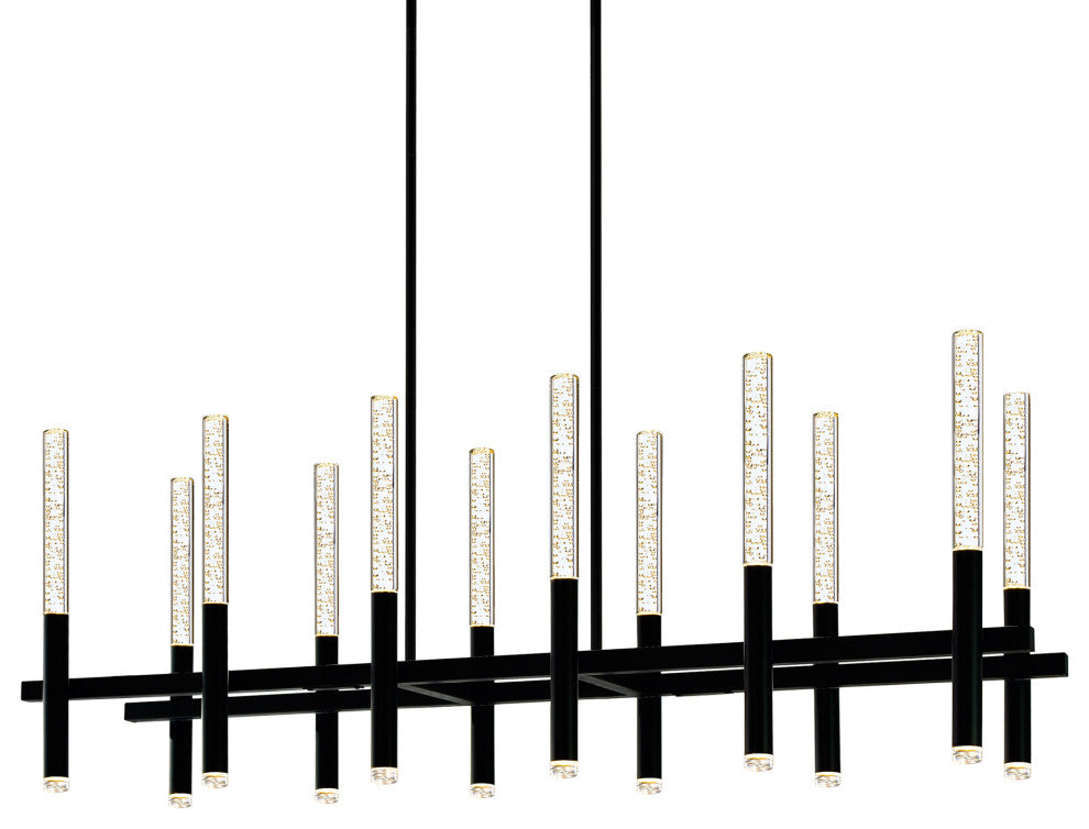 Integrated LED Black Chandelier