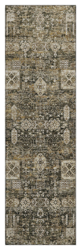Premium Machine Washable Mayfield AMF637 Coffee 2'3" x 7'6" Runner Rug