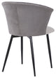 Lulu Dining Chair, Black Powder Coated Finish and Gray Velvet, Gray