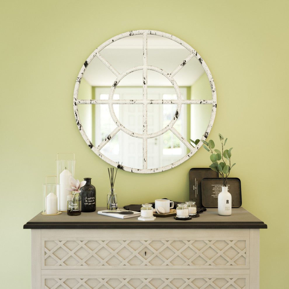 Kenroy 60581DW Mirror, Merriam Collection, Distressed White Finish