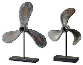 Uttermost Propellers Rust Sculptures, Set of 2