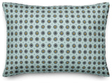 Pixel Floral Pattern in Blue Throw Pillow