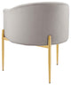 Tufted Accent Chair, Velvet, Metal, Gray, Modern, Living Lounge Hospitality