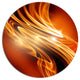Golden Abstract Fractal Design, Abstract Large Disc Metal Wall Art, 36"