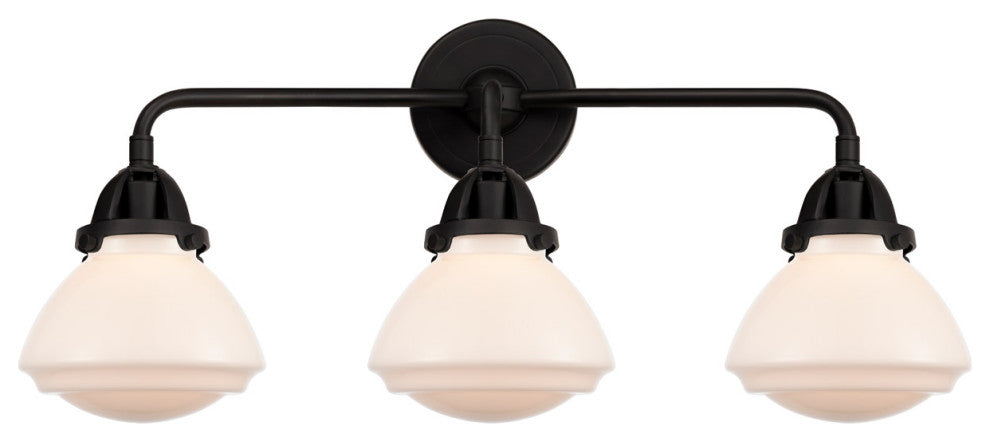 Innovations 288-3W-BK-G321 Olean 3 Light 2" Vanity Light, Matte Black