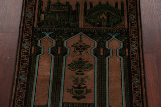 Balouch Persian Handmade Geometric Pictorial Oriental Area Rug, Brown, 3'x4'
