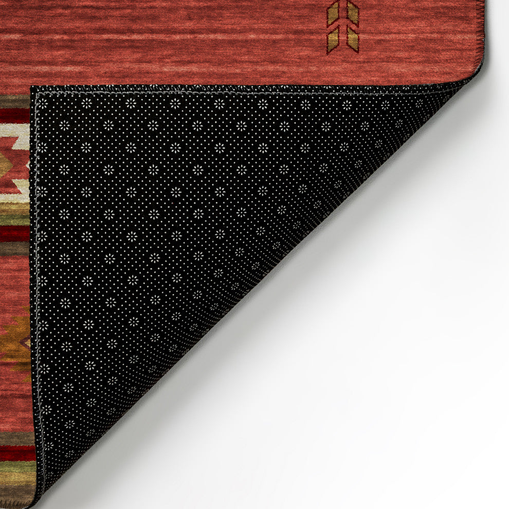 Indoor/Outdoor Phoenix PH4 Paprika Machine Washable 5' x 7'6" Rug