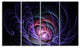 Blue 3D Surreal Fractal Design, Abstract Art on Canvas, 48"x28", 4 Panels