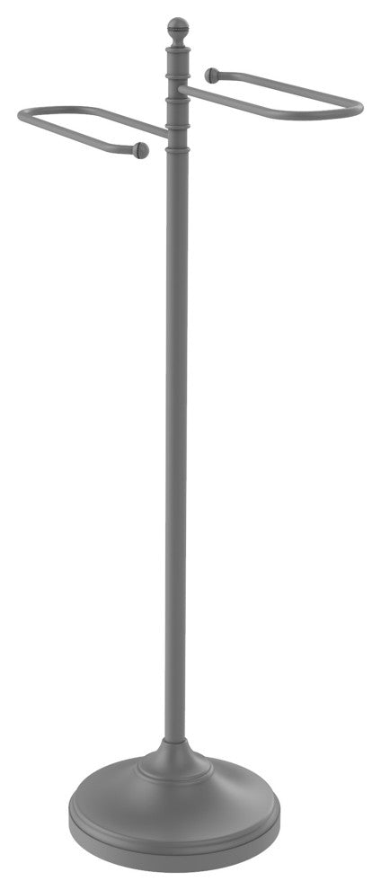 Traditional Free Standing Floor Bath Towel Valet, Matte Gray