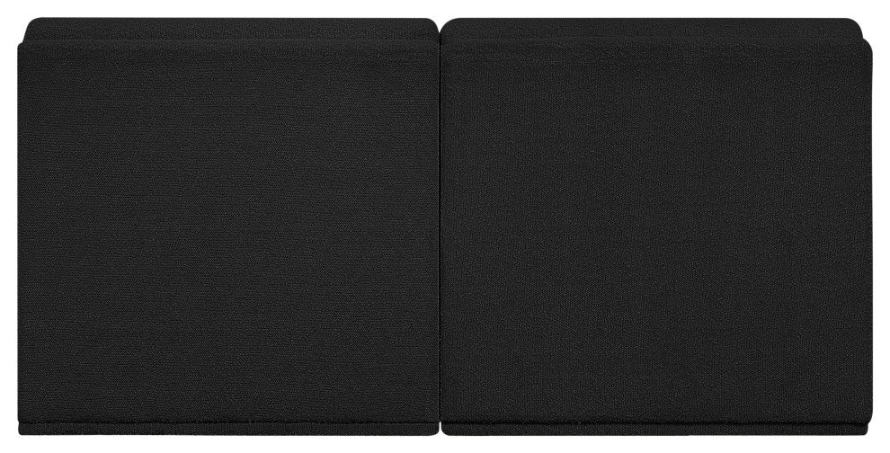 Ollie Black Boucle Fabric Straight Modular Sofa, Black, 2-Piece: 2 Armless Chair