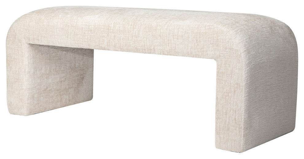 Sophia Modern Luxury Curved Upholstered Jacquard Bench (47W x 18D x 19H)