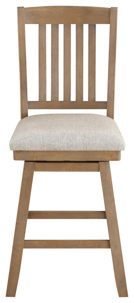 Madison Mission Oak High Back Wood Bar Stool, 37.5 in.