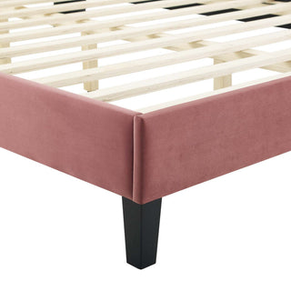 Current Performance Velvet Queen Platform Bed, Dusty Rose