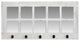 Windowpane Mirror With Coat Hangers, 10 Pane, White