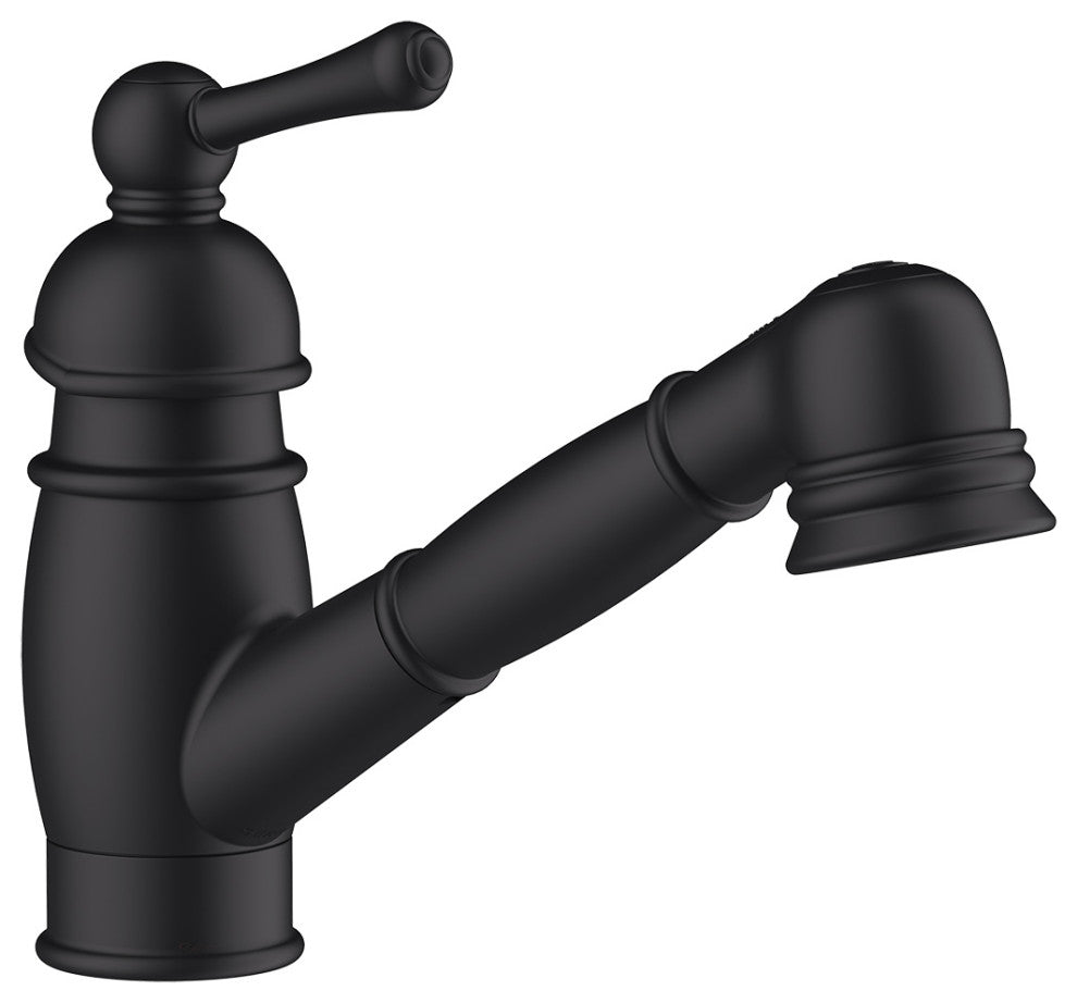 Opulence Single Handle Pull-Out Kitchen Faucet Satin Black