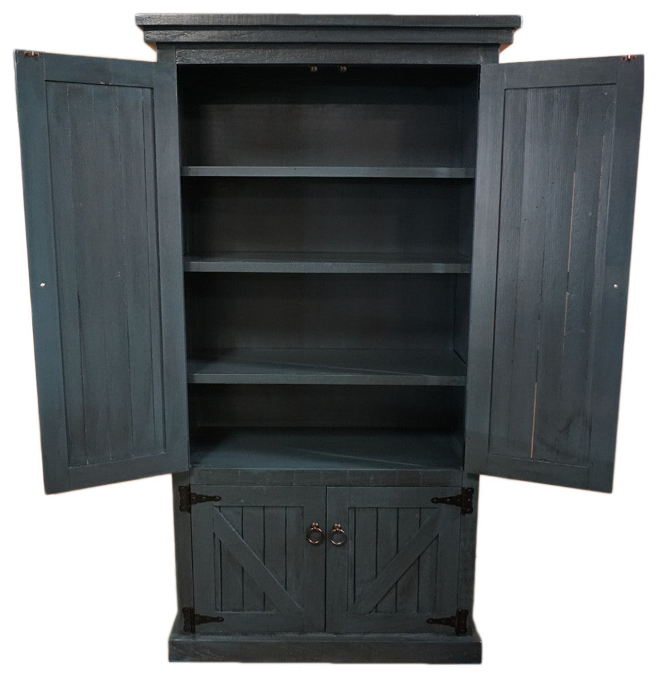 Barn Style Armoire / Kitchen Pantry, Midnight Blue