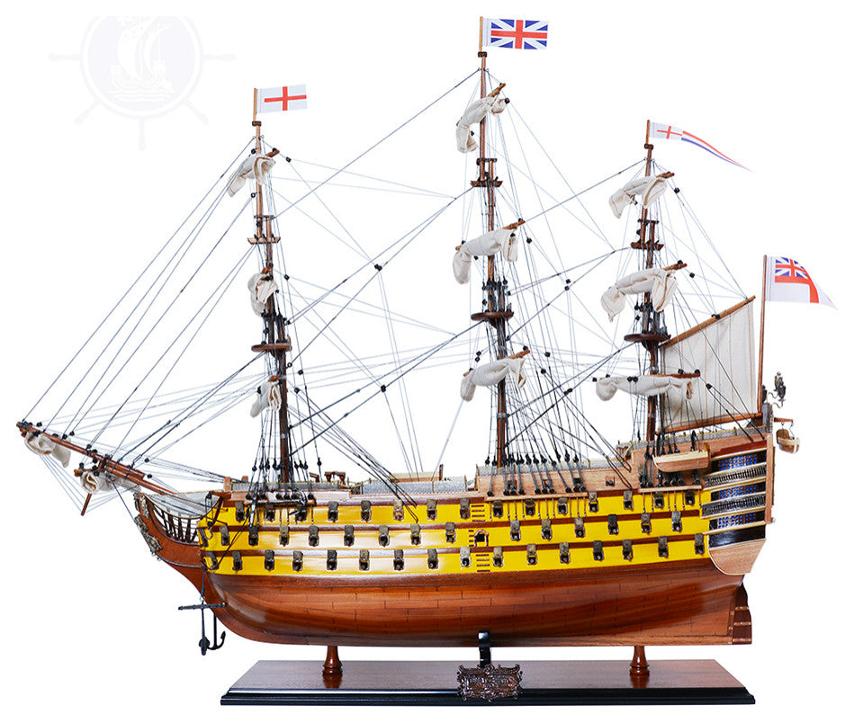 Hms Victory Painted Museum-quality Fully Assembled Wooden Model Ship