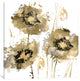 "Flower Burst Trio In Gold" by Vanessa Austin, Canvas Print, 37x37"
