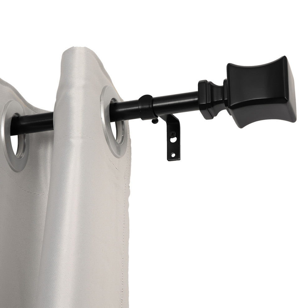 UTOPIA ALLEY 3/4 Inch Curtain Rod - Curtain Rods For Windows, Black, 48"-86"