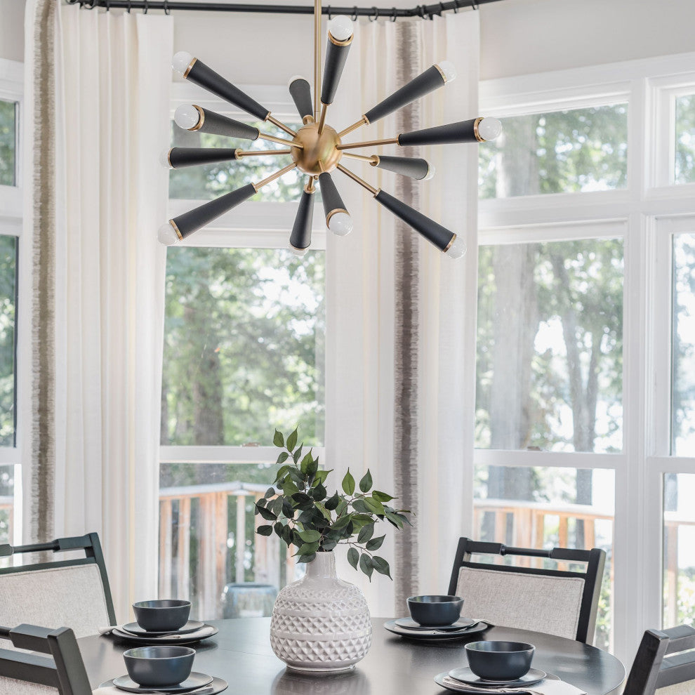 Crystorama Zodiac 12-Light Chandelier, Aged Brass