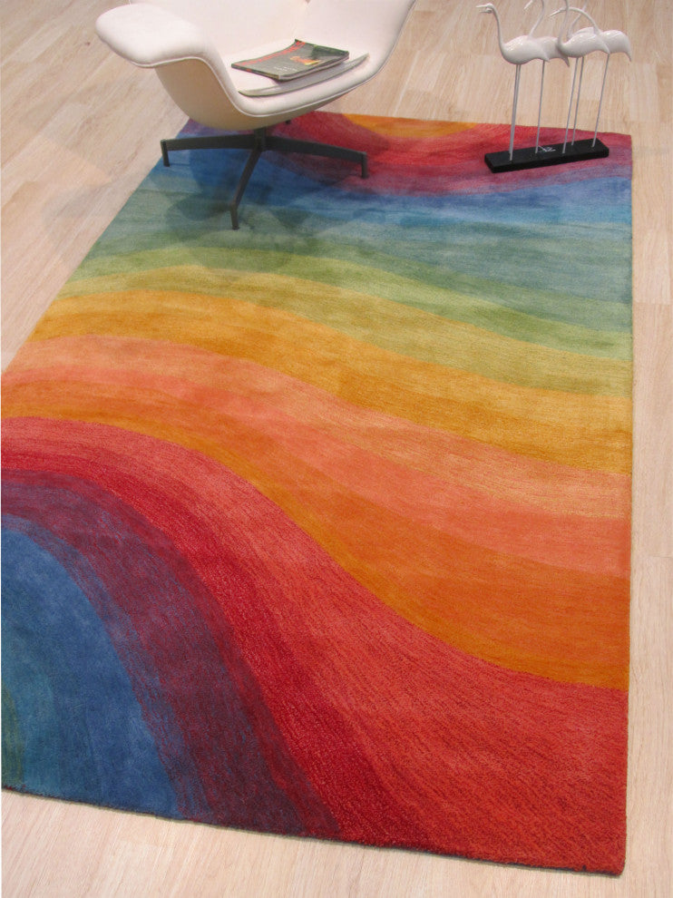 Hand-Tufted Wool Lollipop Contemporary Abstract Desertland Rug, 4' X 6'
