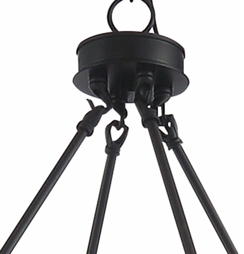 16-Light Octagonal Chandelier, California Walnut/Classic Black
