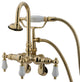 Kingston Brass Adjustable Center Wall Mount Tub Faucet, Polished Brass