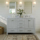ARIEL Cambridge 61" Oval Sinks Bath Vanity Carrara Marble