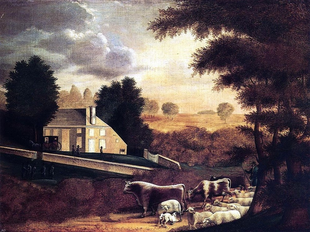 Edward Hicks The Grave of William Penn, Gallery Wrapped Canvas Print, 21"x28"