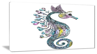 "Colorful Seahorse Watercolor" Canvas Print