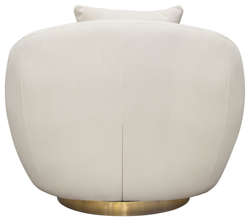 Celine Swivel Accent Chair, Light Cream