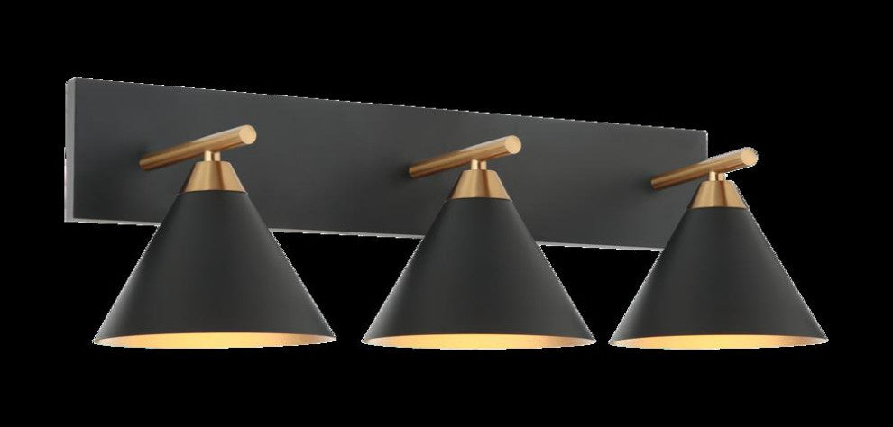 Matteo Lighting S10603MB Wall Sconce, Aged Gold Brass / Matte Black Finish