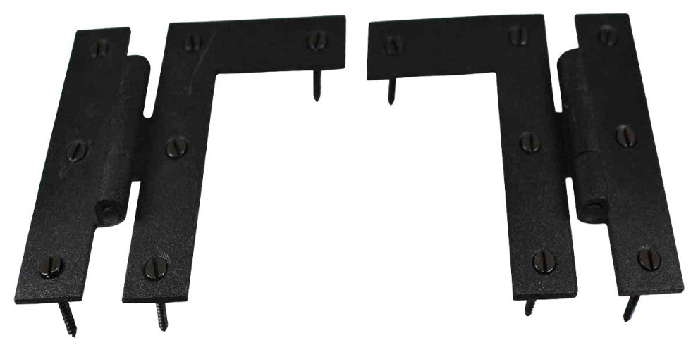 Wrought Iron Cabinet Hinges - Black - Left and Right - Colonial Style Pack of 2