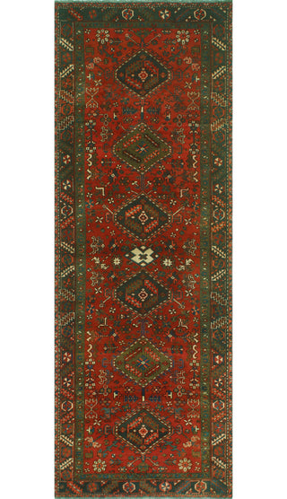 Fine Vintage Distressed Daryl Red/Charcoal Runner, 3'9 x 10'10