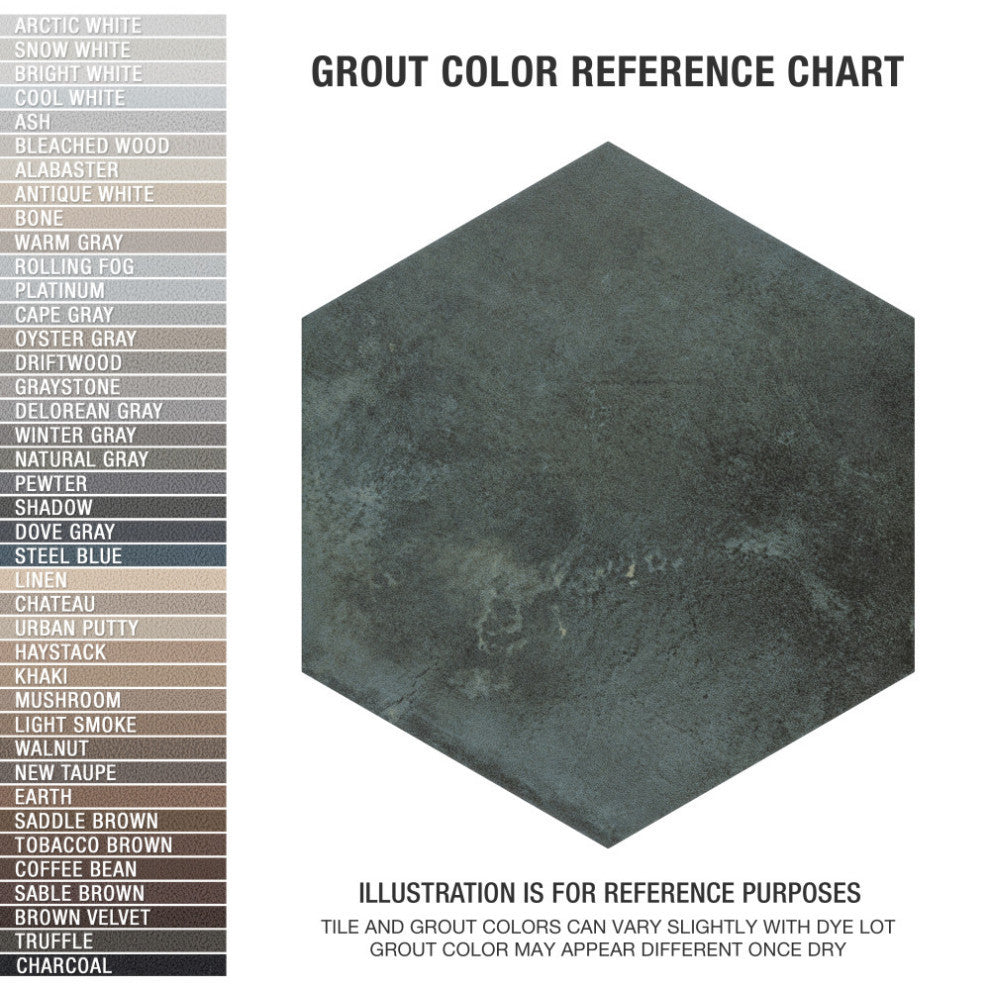 Industrial Hex Multi Mix Porcelain Floor and Wall Tile, Green