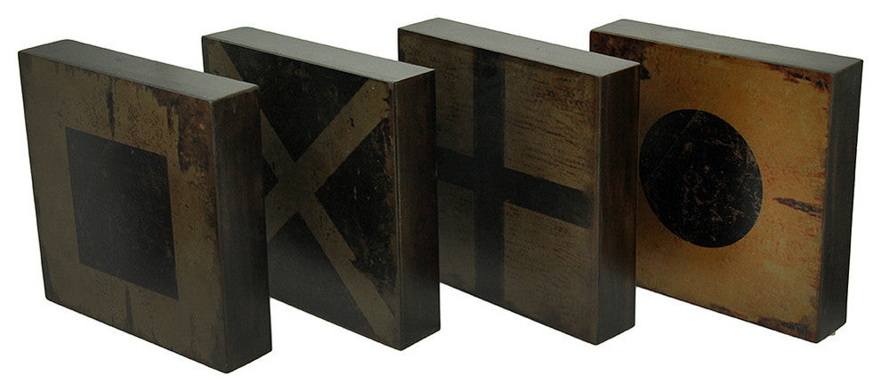 4 Pc. Nautical Flag Markers Decorative Wood Wall Plaque Set