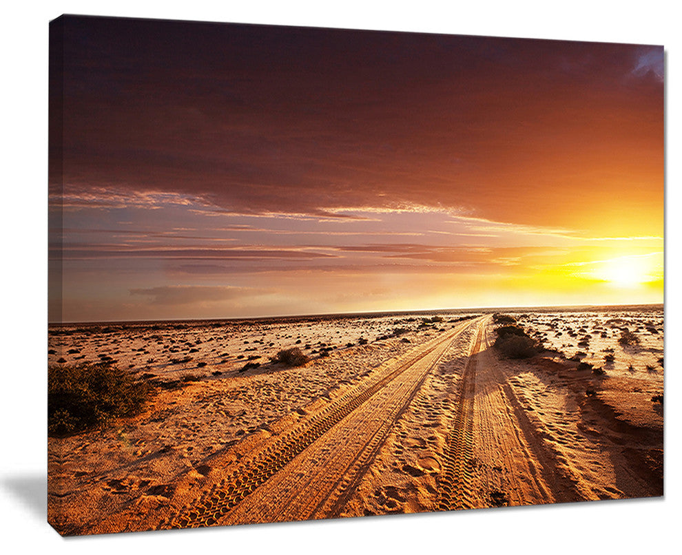 "Off-Road in Desert at Sunset" Modern Landscape Wall Art Canvas", 40"x30"