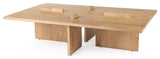 Aida 56x34x15 Wood Rectangle Coffee Table, Natural Brown