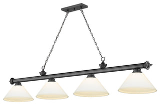 Zlite 2306-4BP-AMO14 4-Light Billiard, Matte Opal