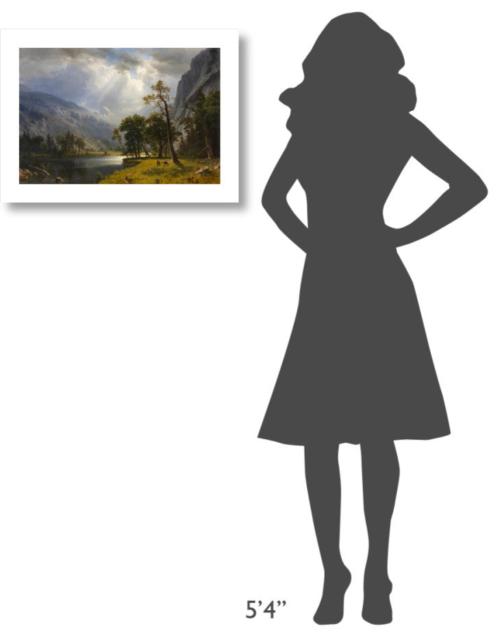 "Yosemite Valley, 1866" Digital Paper Print by Albert Bierstadt, 24"x17"