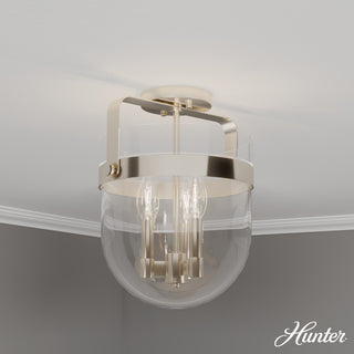 Karloff Alturas Gold, Clear Glass 3 Light Flush Mount Ceiling Light