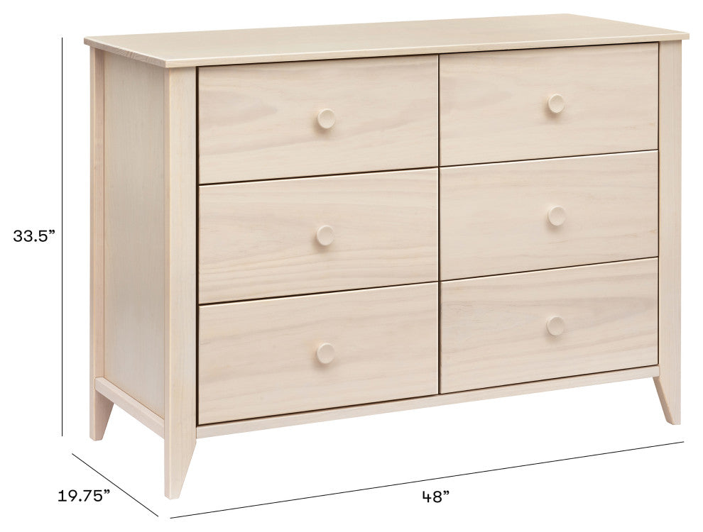 Sprout 6-Drawer Double Dresser, Washed Natural