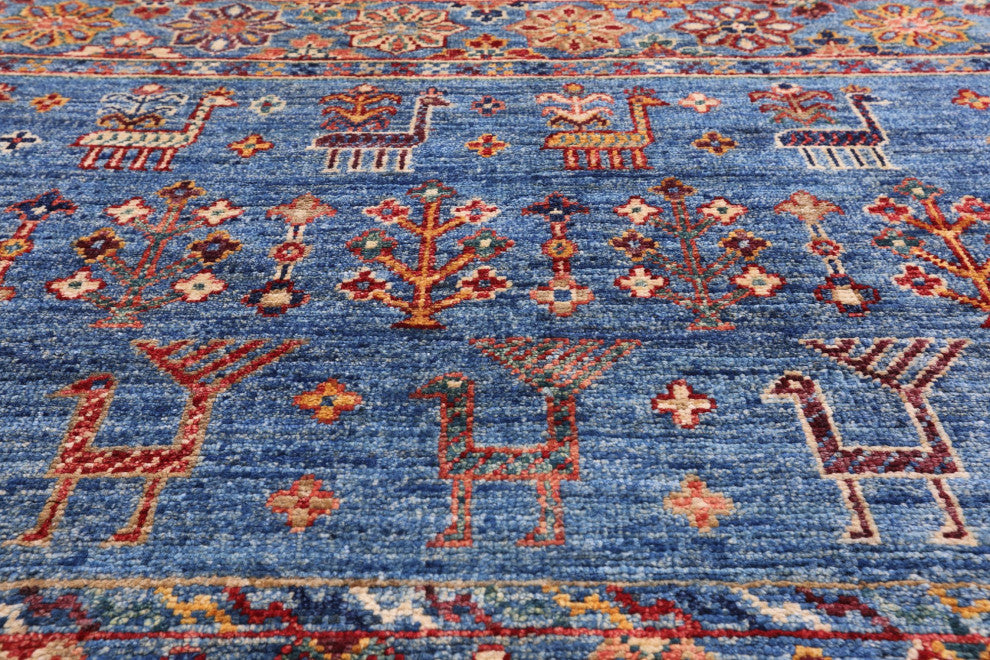 5' 6" X 8' 5" Tribal Persian Gabbeh Hand-Knotted Rug Q5356