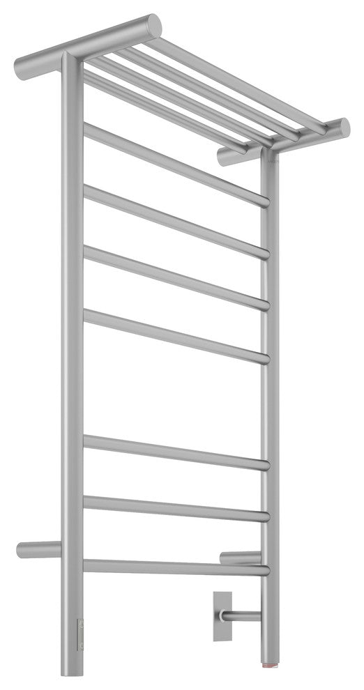 Ancona Liazzo Dual 8-Bar Brushed Towel Warmer With Shelf and On-Board Timer