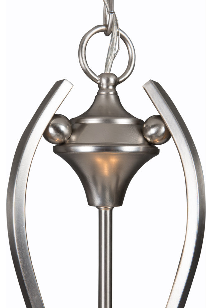 3-Lights Pendant Lighting, Satin Nickel Finish