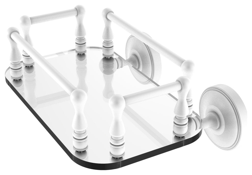 Prestige Regal Wall Mounted Glass Guest Towel Tray, Matte White