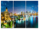 "Colorful New York City Panoramic View" Metal Wall Art, 3 Panels, 36"x28"